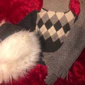 Just in Beautiful 2 piece gray WARM  sweater and scarf  set